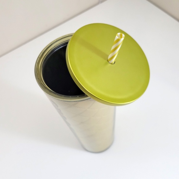 Starbucks Holiday Christmas Gold Metallic Quilted Tumbler 24oz Venti Cup - Picture 3 of 5